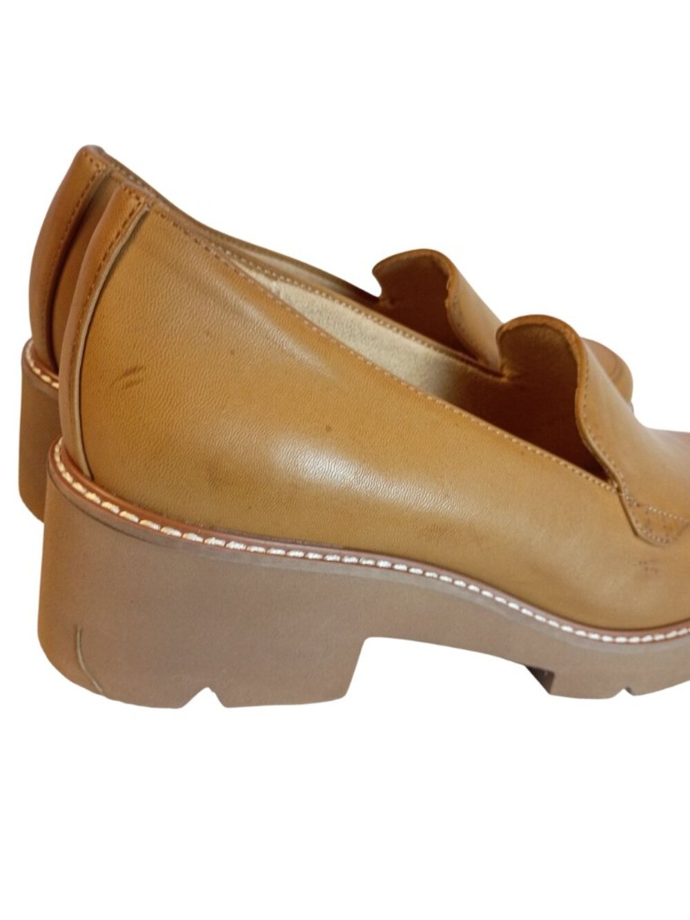 Naturalizer Cabaret Chunky Platform Lug Loafers Toffee Womens 9.5W New - Picture 2 of 15